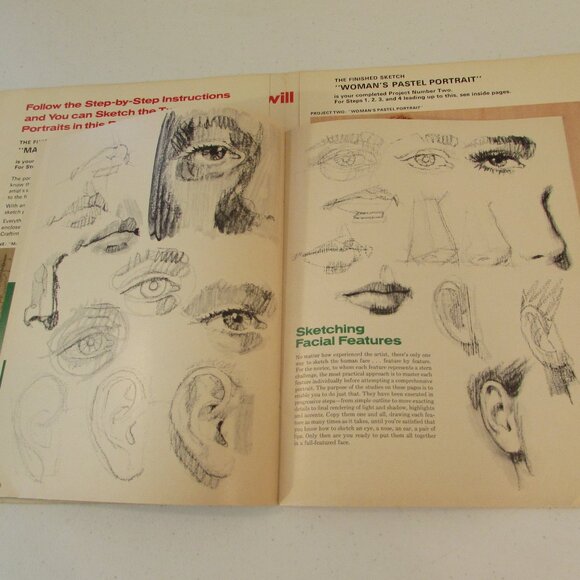 Vintage 1971 Craftint Portrait Sketching Instruction Booklet - Picture 13 of 16